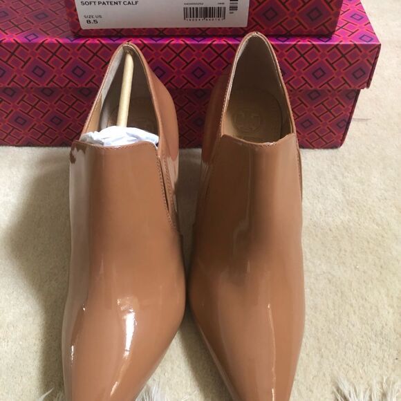 NIB Tory Burch Georgina 80mm Ankle Bootie 8.5 Tan - Picture 3 of 7